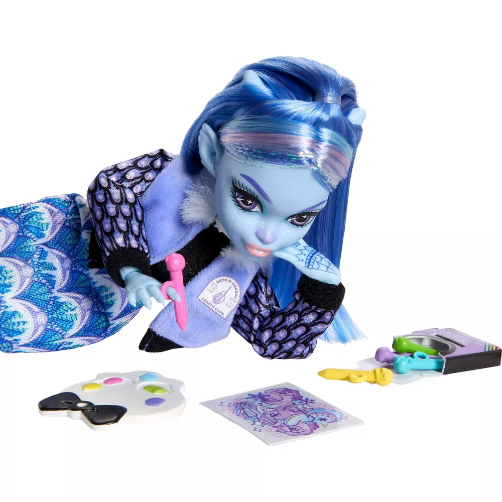 Monster High Fearbook Abbey Bominable Fashion Doll with Jacket, Yearbook, and Art Club Accessories