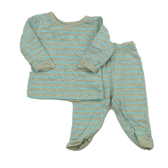 Pre-owned: Peek Boys Gray | Blue Stripe Apparel Sets size: 0-3 Months (Good)
