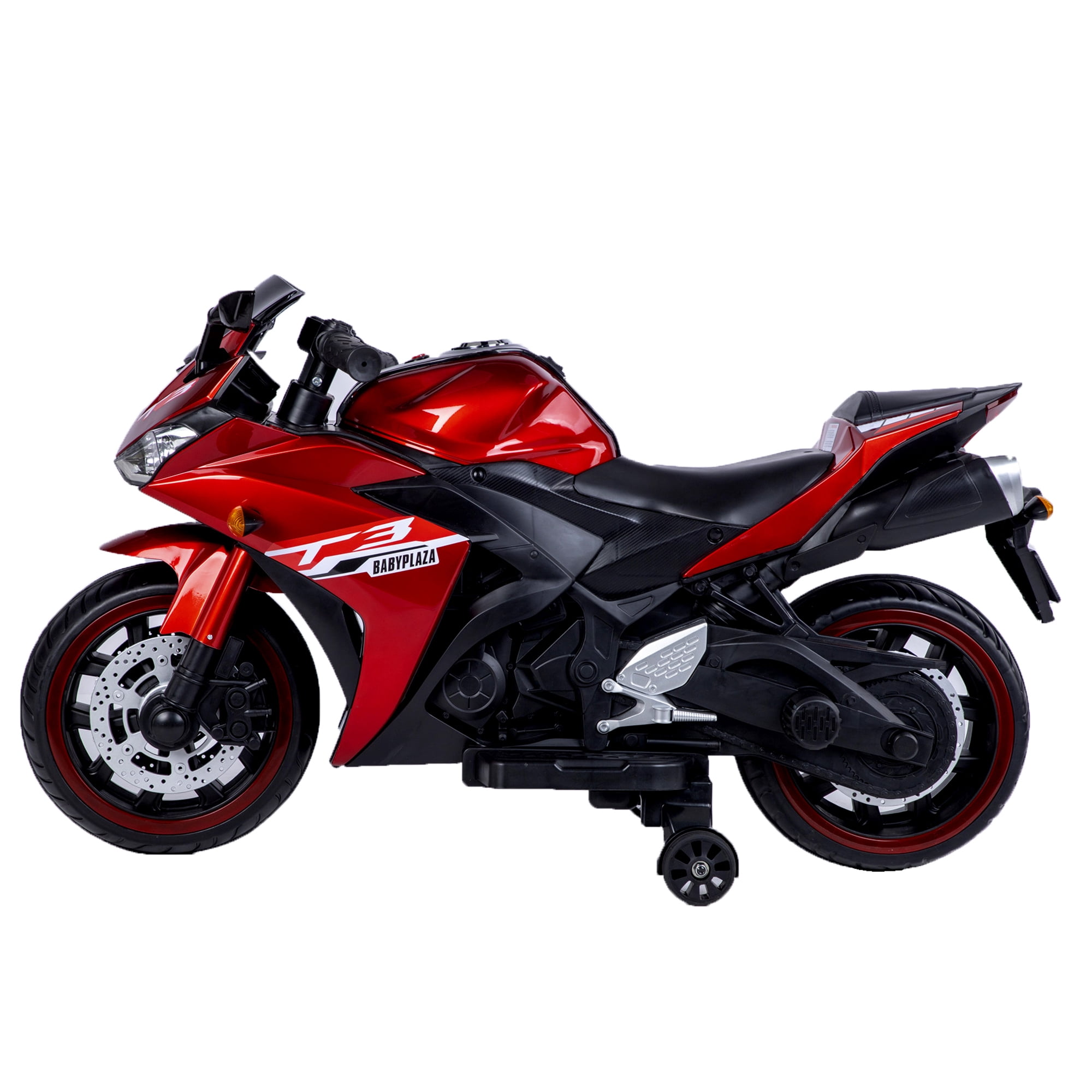 Kids Motorcycle For  3-8, 12V Battery Powered Bike Electric Motorbike, Ride on Toys Training Wheels/manual throttle/ drive by hand /Lighting wheels