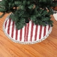 thumbnail image 2 of Xmas Tree Skirt Retro-America-Flag Tassel Edge Rustic Christmas Tree Skirts for Party Holiday Decorations 48", 2 of 6