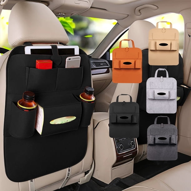 Bolsa organizadora para respaldo de asiento de coche | Tela no tejida universal | Gran capacidad con múltiples bolsillos para coche, SUV, camión, camper, barco | Fácil instalación y plegable