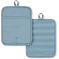thumbnail image 1 of shiyou-Ribbed Soft Silicone Pot Holder 2-Pack Set, Fog Blue, 7"x9", 1 of 4