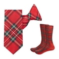 thumbnail image 1 of Lot de 2 Pièces, Cravate et Chaussettes à Clip Jacob Alexander pour Jeunes Garçons 28 cm Royal Stewart Rouge, 1 of 7