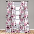 thumbnail image 4 of Ambesonne Emoji Curtains, Happy Bunny Modern Easter, Pair of 28"x95", White Soft Pink Black, 4 of 5