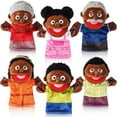 thumbnail image 1 of 6 piezas de marionetas de mano familiares de 12 pulgadas, abuelos, mamá y papá, hermano y hermana, juguetes de marionetas de mano de felpa, juegos de roles, marionetas de juguete para niños, narración, 1 of 1