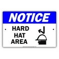 thumbnail image 1 of NOTICE Hard Hat Area Safety Protection Alert Caution Warning Aluminum Metal Sign 8"x12" Plate, 1 of 1