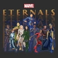 thumbnail image 2 of Women's Marvel Eternals Group Repeating  Racerback Tank Top Black Heather X Small, 2 of 4