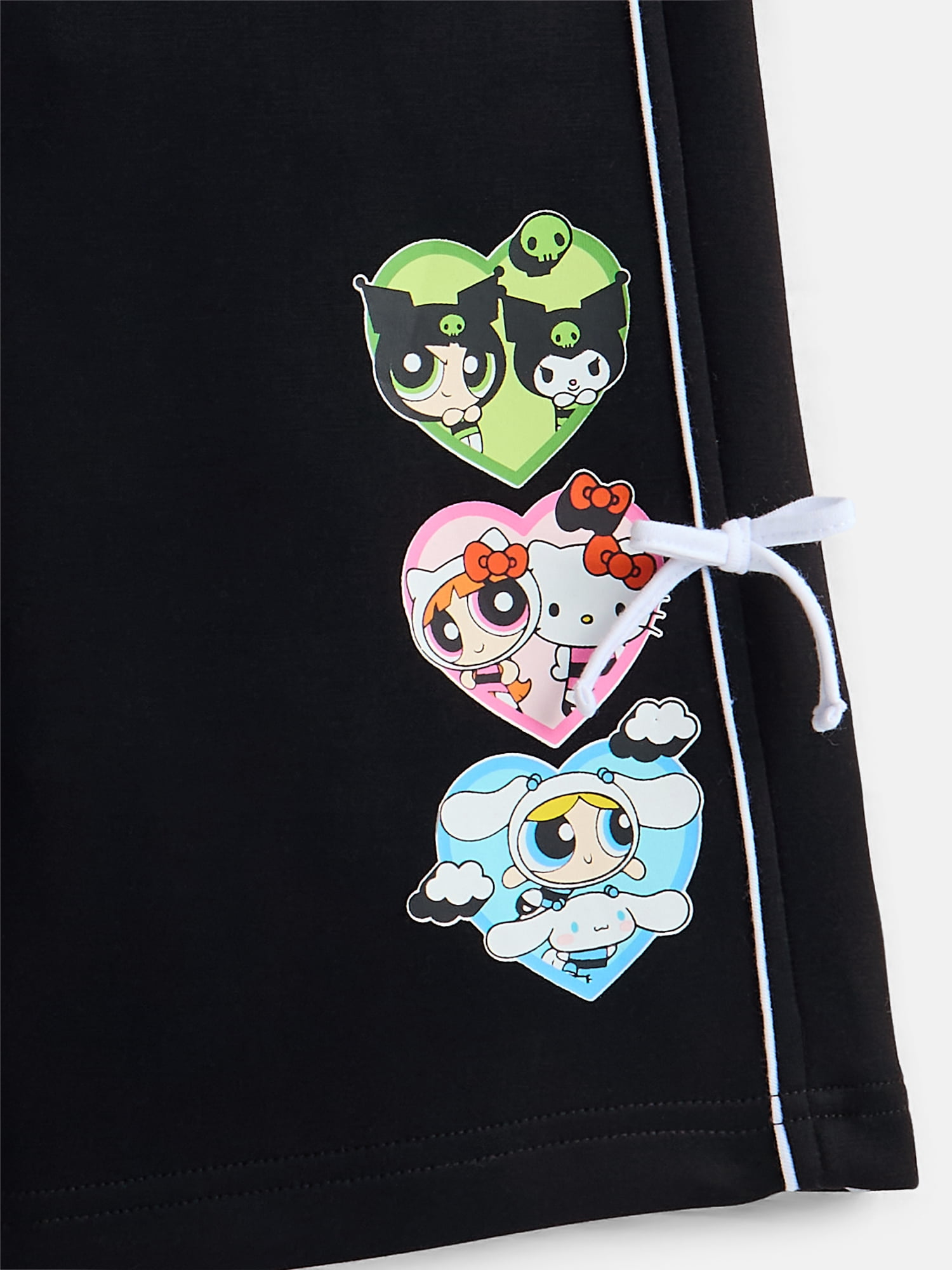 The Powerpuff Girls x Hello Kitty and Friends Girl’s Heart Trio Fleece Wide Leg Sweatpants, Sizes 4-16