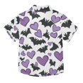 thumbnail image 2 of Dailycode Small Short Sleeve Button Down Shirts Black Bats and Purple Heart Casual Shirt 3-10 Years, 2 of 9
