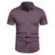 thumbnail image 2 of pstuiky Camisas casuales de manga corta para hombre, Camisa informal de negocios de color liso con solapa y botones de manga corta para hombre camisetas de hombre s, 2 of 6