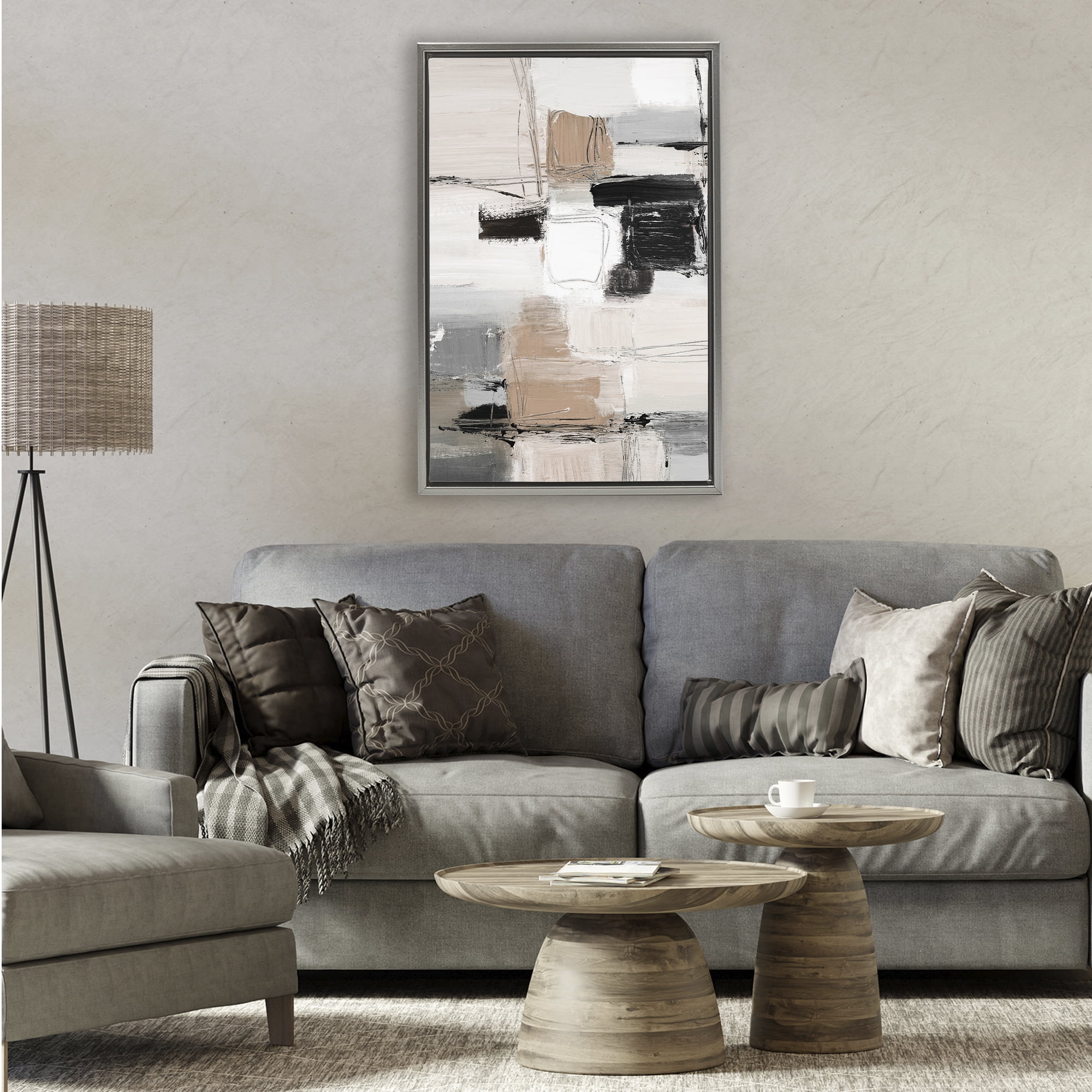 Stupell Industries Contemporary Neutral Variety Gray Framed Floater Canvas Wall Art, design by Lanie Loreth