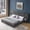 DARK GREY + Foam, variant on ChenyueFurn King Upholstered Platform Bed with Chenille Fabric, Pleated Headboard & Nightstand,Blue-Green