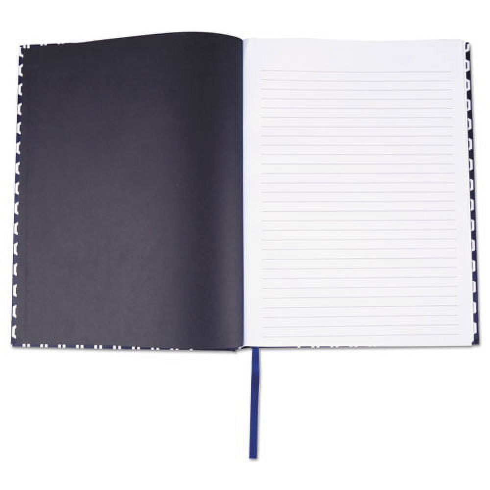 Casebound Hardcover Notebook, 1 Subject, Wide/legal Rule, Dark Blue/white Cover, 10.25 X 7.63, 150 Sheets | Bundle of 5 Each
