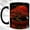 Black, variant on Red Bonsai Tree Coffee Mug, Moonlit Heron Mug, Ceramic 11 oz