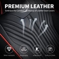thumbnail image 4 of FLORICH Universal Fit Full Set Car Seat Cover for Most Cars Trucks SUV, Comfortable Luxury Leather Automotive Seat Covers - Breathable Waterproof, Black & Red Line, 4 of 8
