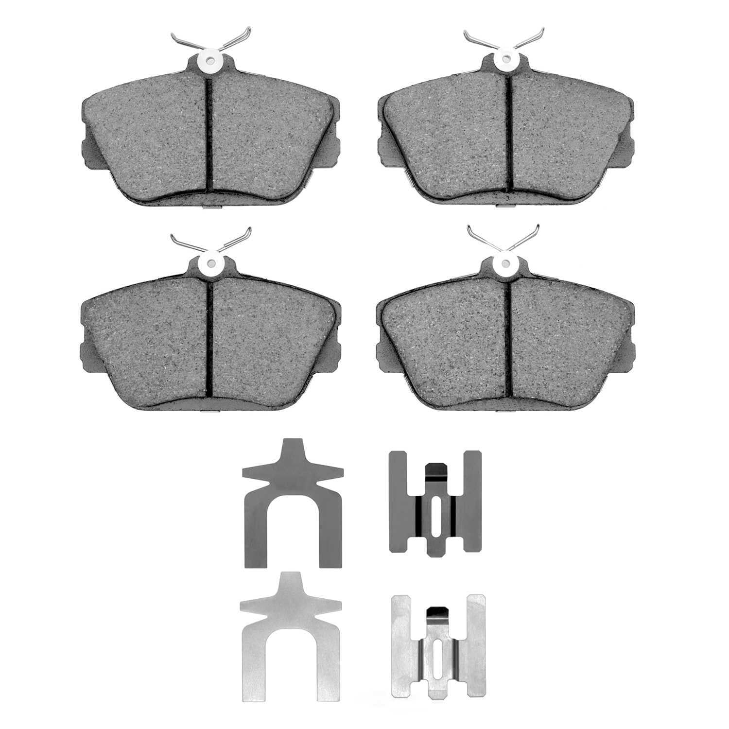 Dynamic Friction Company 1551-0598-01 DFC 5000 Advanced Brake Pads - Low Metallic and Hardware Kit