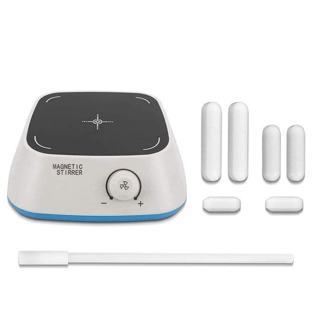 4 Inch Magnetic Stirrer with 6PCS Stir Bar Set and Stir Bar Retriever, Suitable for Scientific Research and Home Brewing,1set x magnetic stirrer,White