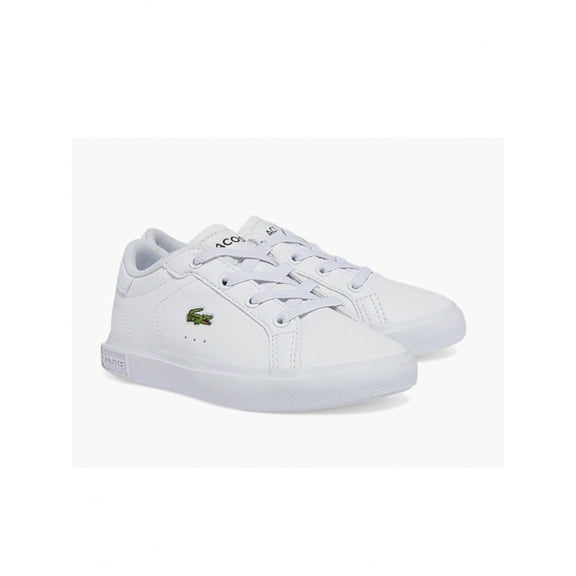 LACOSTE Kids' Powercourt Sneaker WHT/WHT size 5