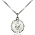 thumbnail image 1 of Sterling Silver Miraculous Pendant 5/8 x 1/2 inches with Sterling Silver Lite Curb Chain, 1 of 1