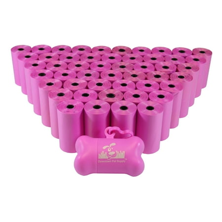 UPC: 0610098511182 | Downtown Pet Supply Dog Poop Bags with Free Poop Bag Holder  Pink  960 Ct