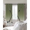 thumbnail image 3 of Sage Green Beige Blackout Curtains, Light Blocking Print Window Curtains, Ombre Ice Hockey Ball Sport Game Thermal Insulated Window Drapes for Living Room Kitchen Cafe 2 Panels, 84"W x 63"L, 3 of 9
