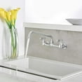 thumbnail image 6 of 2-Handle Wall Mount Kitchen Faucet With 12 Inch Swivel Spout 8" Center In Polished Chrome, 6 of 11