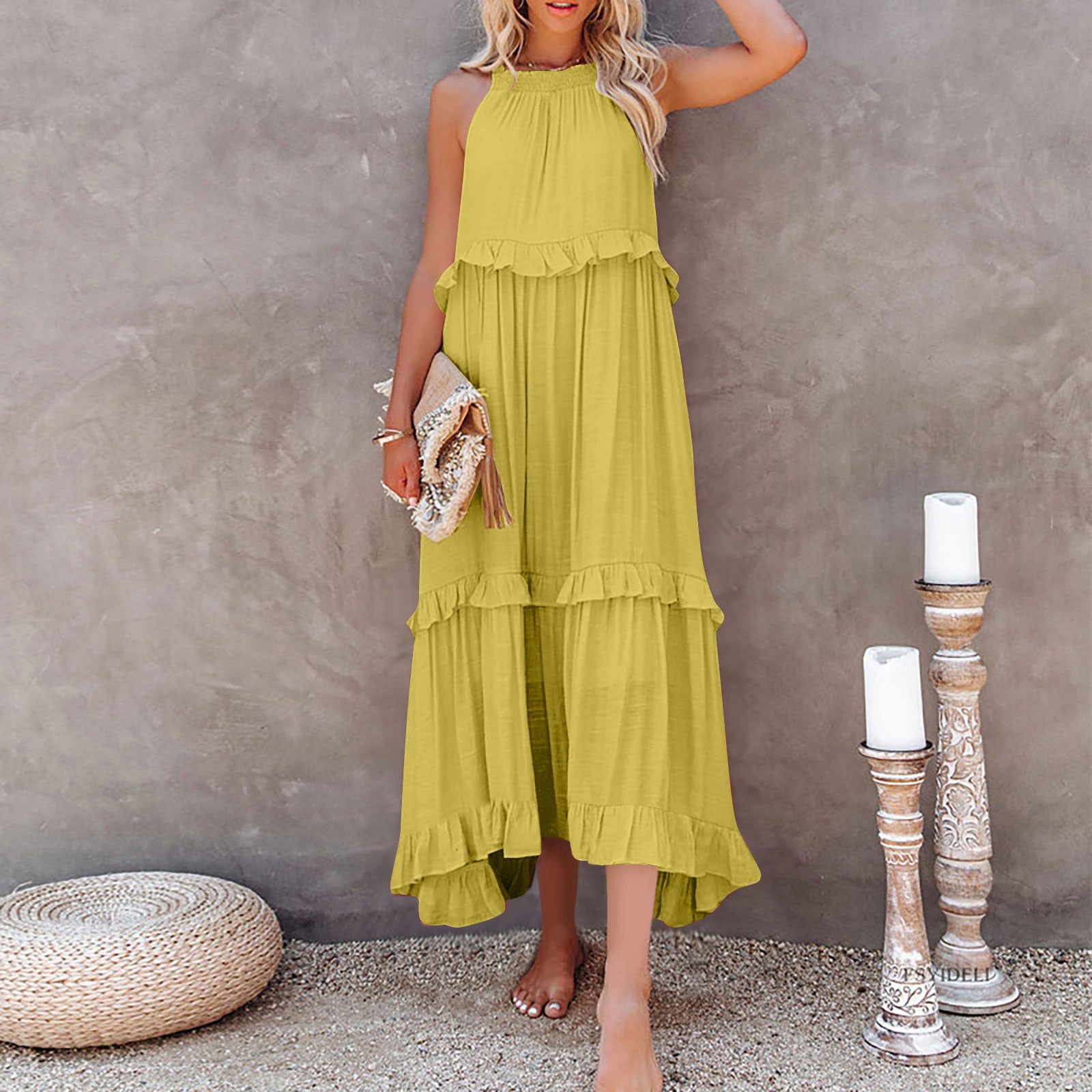 HIMIWAY Dresses for Women 2023 Women's Summer Long Dress Big Swing