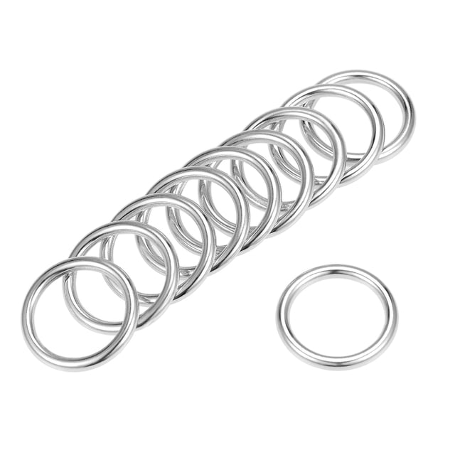 Hebilla de anillo O Uxcell de 0.79'' Anillos de Zinc Aleación Tono Plateado 10 Pcs