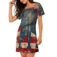 thumbnail image 2 of Vsdgher Chemise de Nuit Vintage Drapeau Américain Motif Éléphant Manches Courtes Col Rond Mignonne Robe de Nuit Confortable, 2 of 6