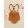 thumbnail image 4 of Kiapeise Newborn Baby Girls Boys Suspender Shorts Overalls Unisex Infant Solid Color Ribbed Knitted Bloomers Summer Clothes, 4 of 8