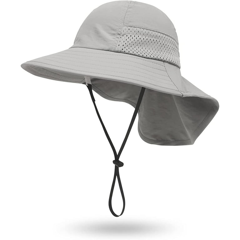 Toddler Sun Hat UPF 50 Sun Protection Fishing Hats for Boys  Girls,M(2-6y),Gray
