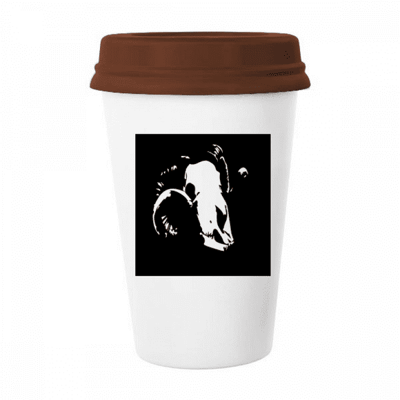 Goat l Dead Hunts Art Deco Fashion Mug Coffee Drinking Glass Pottery Cerac Cup Lid