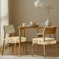 thumbnail image 3 of SEANATIVE Flowers Chair Seat Covers for Dining Room Yellow Chair Covers Set of 2 Kitchen Square Chair Seat Cushion Cover Stretchable Chair Slipcovers for Bar Banquet Chair Seat Protector, 3 of 7