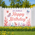 thumbnail image 6 of Decorative Design Happy Birthday Banner Sea Theme Jellyfish Coral Clam Shell for Kids Party Marine Celebration Indoor Event, 6 of 7