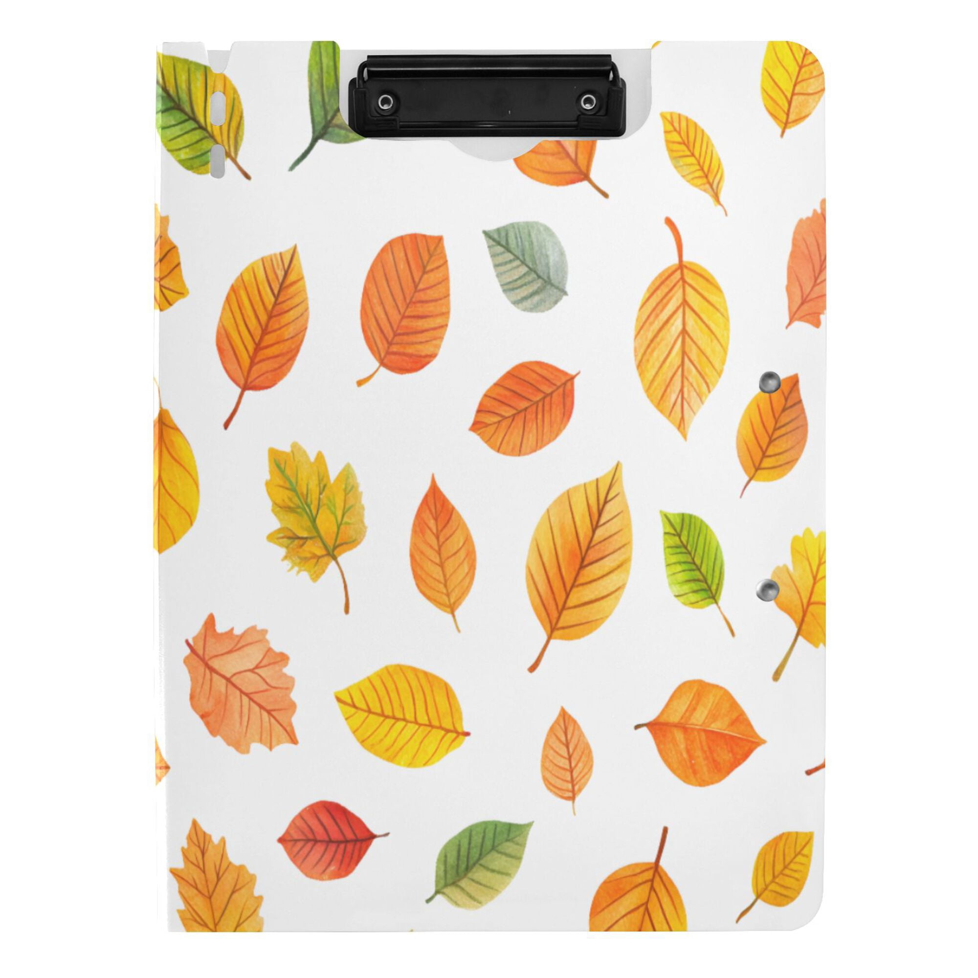 FORMRS A4 Clipboard Folder with Pen Holder Horizontal Foldable School Office Binder, Yellow Leaves