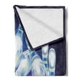thumbnail image 2 of Bowling Party Soft Flannel Fleece Throw Blanket, Fantasy Design Vibrant Ball and Scattered Pins with Crescent Moon, Cozy Plush for Indoor and Outdoor Use, 50" x 60", Indigo White Blue, by Ambesonne, 2 of 5