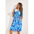 thumbnail image 5 of Oudiya Womens Mumus House Dress Floral Print Short Sleeve Nightgowns Moomoo Dresses with Pockets, 5 of 7