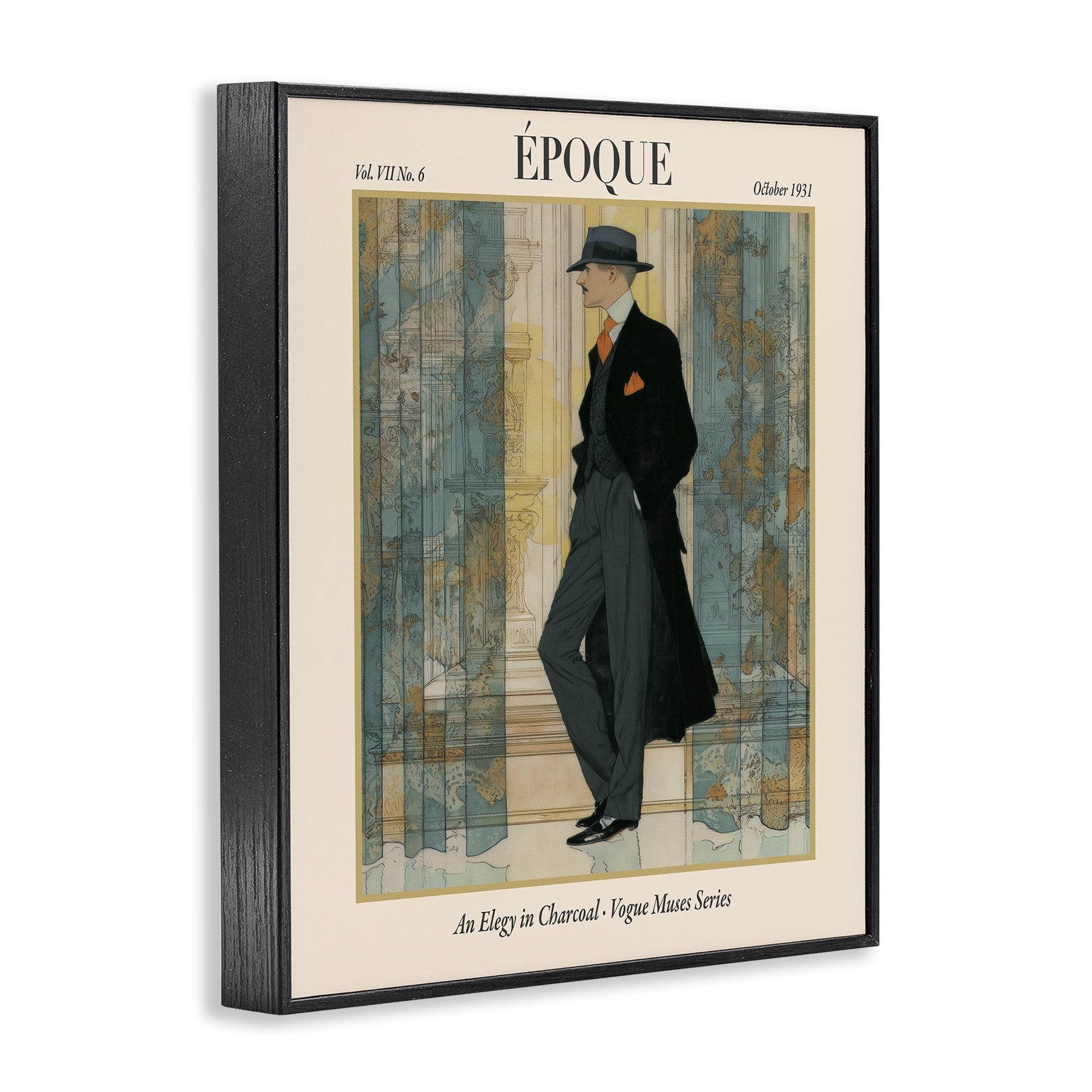 Stupell Industries The Gentleman Magazine Black Framed Giclee Art, design by A Barefoot Stylist