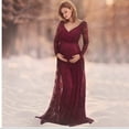 thumbnail image 4 of Vedolay Maternity Dress Maternity Dress Women's Casual V Neck Sleeveless Solid Color Ruched Knee-Length Maternity Dresses, Red L, 4 of 5