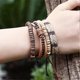 thumbnail image 3 of Leather Bracelet Set for Men Women, Multilayer Hemp Cords Tribal Braided Design, Ethnic Wood Beads Wrap Wristbands, 4 Pack, 6.5-8.5 Inches, 3 of 5