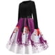 thumbnail image 1 of Vestido de fiesta vintage con estampado de cuello redondo y manga larga para mujer de Navidad Fridja  nalpqowj4974, 1 of 7