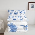 thumbnail image 5 of Manfei Blue Princess Bows Queen Comforter Set,Cartoon Bowtie Pattern Comforter Sets Queen,Reversible,3 Pieces,1 Comforter and 2 Pillowcases, 5 of 7
