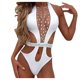 thumbnail image 1 of Gibobby Trajes de Natación para Mujer Traje de baño de una pieza de bikini con cuello en V profundo y vendaje sexy para mujer Traje de baño Traje de baño(Blanco,CH), 1 of 4