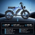 thumbnail image 7 of VortexRider 1500W Electric Bike for Adults, 20" Fat Tire E-Mountain Bikes, 48V 17.5Ah 32MPH Ebike for Adults Full Suspension UL2849, 7 of 7