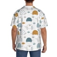 thumbnail image 3 of Disketp Cute Doodle Turtles Men's Hawaiian, Shirts Button Down Holiday Beach Shirts-{sizeName}-Small, 3 of 5