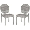thumbnail image 2 of SAFAVIEH Valdez Outdoor Patio Stacking Side Chair, Grey, Set of 2, 2 of 6