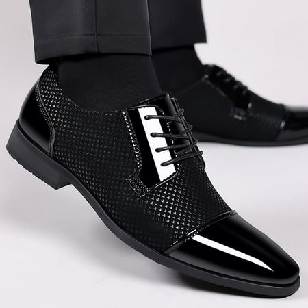 

WQJNWEQ Fashion Men s Casual Pointed Comfy Leather Shoes Casual Shoes Solid Male Fall on Sale