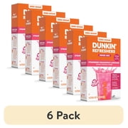 (6 pack) Dunkin' Refreshers Strawberry Dragonfruit Lemonade, Singles to Go Powdered Drink Mix, 10 Count Packets