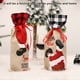 thumbnail image 5 of Moyic Cubierta de botella de vino de lino de Navidad cordón de encaje Santa Claus manga de cerveza de comedor ropa de Navidad bolsa de Kits de decoración para fiestas Rejilla negra roja, 5 of 6