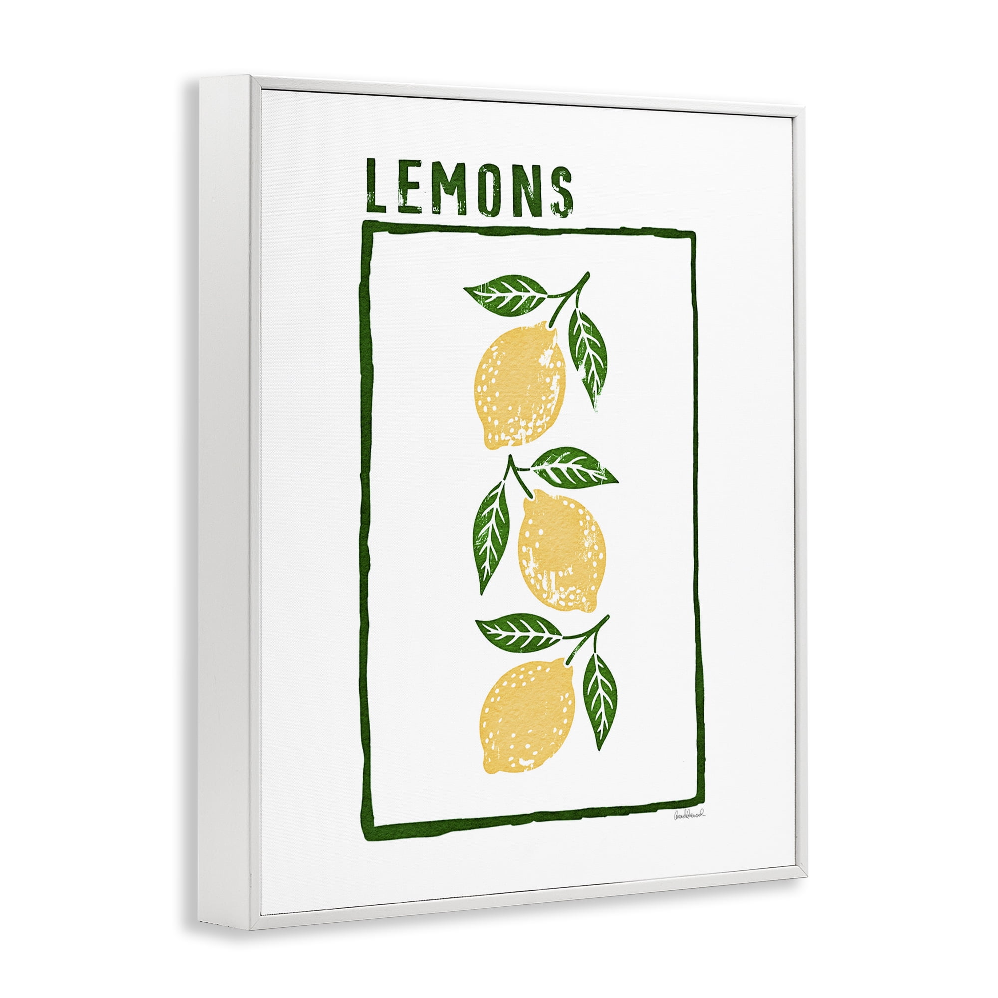 Stupell Industries Tasty Summer Lemons White Framed Giclee Art, design by Amanda Greenwood